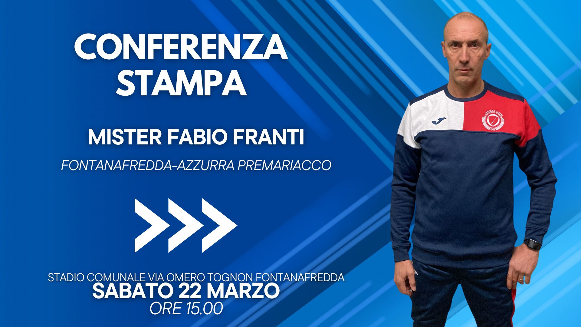 Mister Franti presenta in conferenza stampa Fontanafredda-Azzurra Premariacco